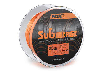 High Visual Sinking Braid Submerge Fox 25LB (11.3KG) 0.16MM X600M