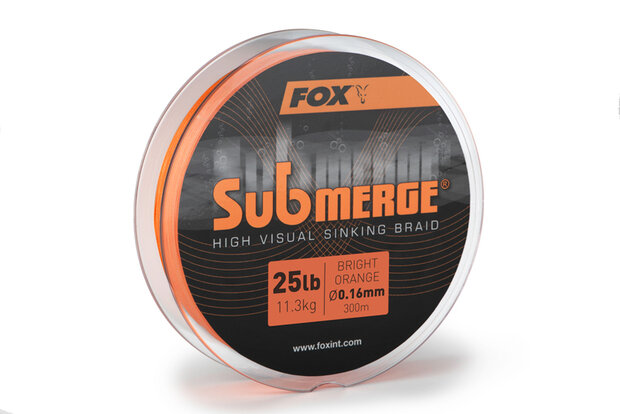 High Visual Sinking Braid Submerge Fox 25LB (11.3KG) 0.16MM X300M